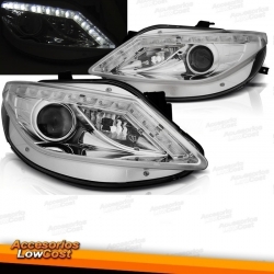 FAROS DELANTEROS SEAT IBIZA 6J 08-12 LUZ DIURNA FONDO CROMO