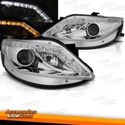 FAROS SEAT IBIZA 6J 08-12 LUZ DIURNA FONDO CROMADO