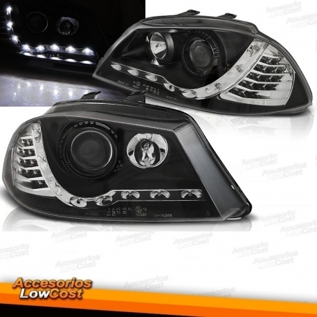 FAROIS LUZ DIURNA / SEAT IBIZA 6L / 02-08 FUNDO PRETO