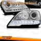 FAROIS LUZ DIURNA COM PROJETOR / MERCEDES ML W164 / 08-11 FUNDO CROMADO