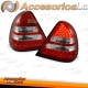 FAROLINS TRASEIROS LED / MERCEDES C W202 / 93-00 VERMELHO PRETO