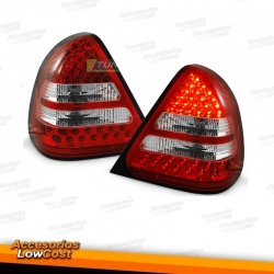 FAROLINS TRASEIROS LED / MERCEDES C W202 / 93-00 VERMELHO PRETO