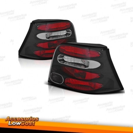 FAROLINS TRASEIROS / VW GOLF 4 MK IV / 97-03 / FUNDO PRETO