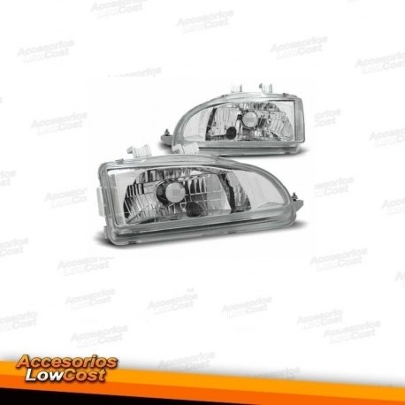 FAROS HONDA CIVIC 91-95 CRISTAL CLARO/CROMO H4