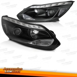 FAROS FORD FOCUS MK3 11-14 LUZ DIURNA LED NEGROS