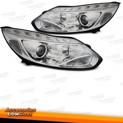 FAROS FORD FOCUS MK3 11-14 LUZ DIURNA LED CROMO