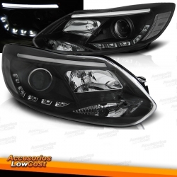 FAROS DELANTEROS LUZ DIURNA FORD FOCUS MK3 11- 10.14 TUBE LIGHTS NEGRO