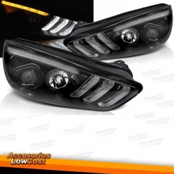 FORD FOCUS MK3 15-18 FAROS DRL NEGROS CON INTERMITENTE DINAMICO