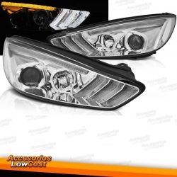 FORD FOCUS MK3 15-18 FAROS DRL CROMO CON INTERMITENTE DINAMICO