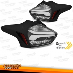 PILOTOS TRASEROS LED FORD FOCUS 3 15-18 HATCHBACK NEGRO INTERMITENTE DINAMICO LED