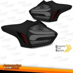 PILOTOS TRASEROS LED FORD FOCUS 3 15-18 HATCHBACK NEGRO INTERMITENTE DINAMICO LED