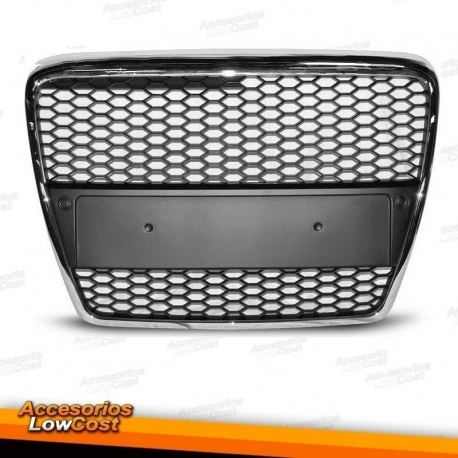 GRELHA FRONTAL LOOK S6 / AUDI A6 4F / 04-10 FRISO CROMADO