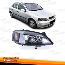 FAROIS OPEL ASTRA G COM XENON D2S,97-04. FUNDO PRETO CROMADO