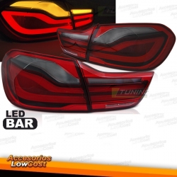 PILOTOS FULL LED BMW SERIE 4 F32 F33 F36 LIGHT BAR ROJO/AHUMADO 13-19