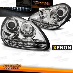 FAROS DELANTEROS LUZ DIURNA PORSCHE CAYENNE 02-06 CROMADOS HID XENON