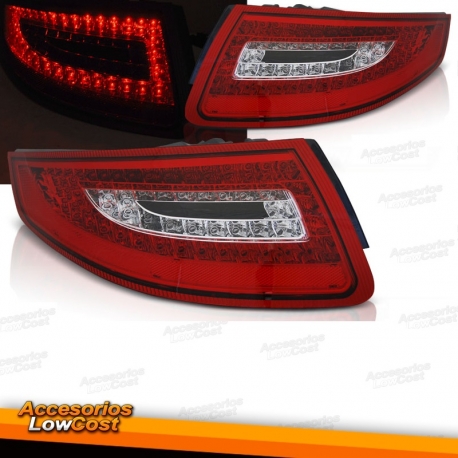 FAROLINS TRASEIROS LED / PORSCHE 997 / 04-08 VERMELHO BRANCO ESCURECIDO