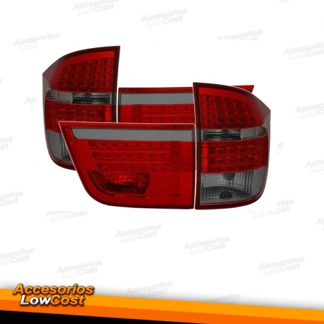 FAROLINS TRASEIROS LED / BMW X5 E70 / 07-10 VERMELHO PRETO