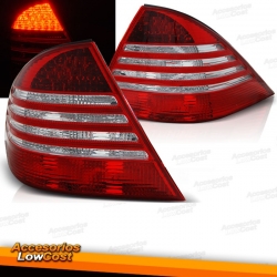 PILOTOS LED MERCEDES W220, 98-05. CRISTAL CLARO ROJO-BLANCO