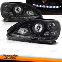 FAROIS XENON D2S COM LUZ DIURNA LED / MERCEDES S W220 / 02-05 FUNDO PRETO