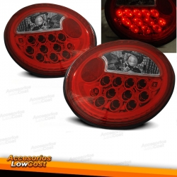 PILOTOS TRASEROS LED VW NEW BEETLE, 988-05. Cristal claro-rojo