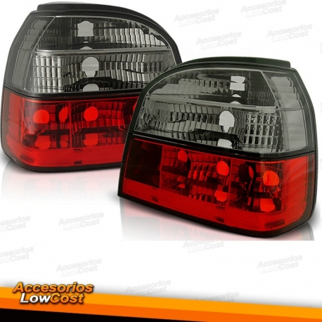 PILOTOS TRAS.  TRASEROS GOLF 3, 98-01- CRISTAL ROJO AHUMADO