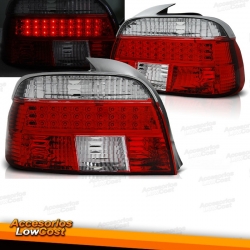 FAROLINS TRASEIROS LED / BMW E39 / 95-00 VERMELHO BRANCO