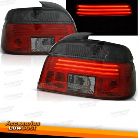 FAROLINS TRASEIROS LED / BMW E39 / 95-00 VERMELHO PRETO