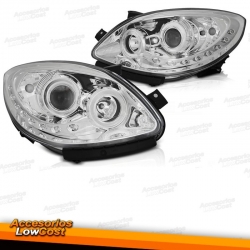 FAROS LUZ DIURNA LED TWINGO 07+++. CRISTAL CLARO-CROMADO