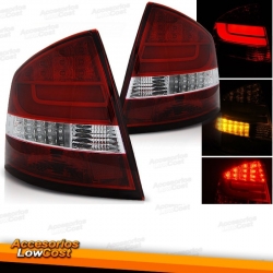 PILOTOS TRASEROS LED OCTAVIA 05++ SOLO KOMBI CRISTAL CLARO-ROJO-GRIS