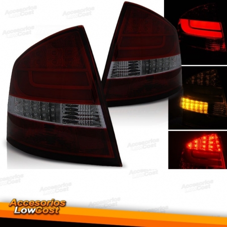 FAROLINS TRASEIROS LED / SKODA OCTAVIA KOMBI / 05+ VERMELHO ESCURECIDO