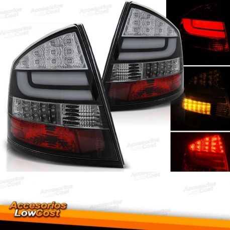 FAROLINS TRASEIROS LED / SKODA OCTAVIA KOMBI / 05+ CROMADO ESCURECIDO