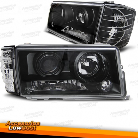 FAROIS + PISCAS PARA MERCEDES 190 W201 / 82-93 FUNDO PRETO