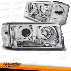 FAROS MERCEDES W201, 82-93 CRISTAL CLARO/CROMADO- INCL. INTERMITENTE