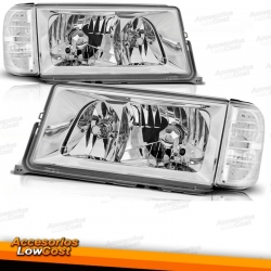 FAROS + INTERMITENTES MERCEDES 190 CLASE C W201. FONDO CROMO.