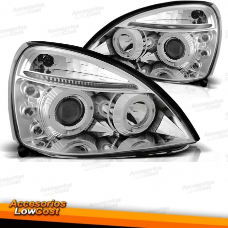 FAROIS DE NEVOEIRO + LUZ DIURNA / RENAULT / LAGUNA 05-10 / CLIO 01-05 / FUNDO CROMADO