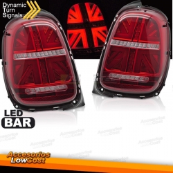 PILOTOS TRASEROS LED ROJO BLANCO SECUENCIAL MINI COOPER F55 F56 F57 14-17 6-PIN