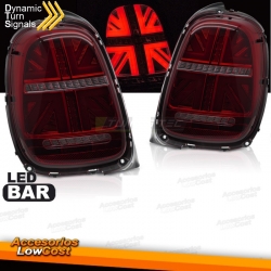 PILOTOS TRASEROS LED ROJO AHUMADO SECUENCIAL MINI COOPER F55 F56 F57 14-17 6-PIN