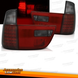 PILOTOS BMW X5, 99-06 LED CRISTAL CLARO ROJO-AHUMADO