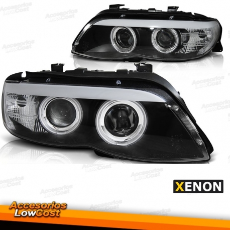 FAROS XENON BMW X5 E53 03-07 OJOS ANGEL LED FONDO NEGRO