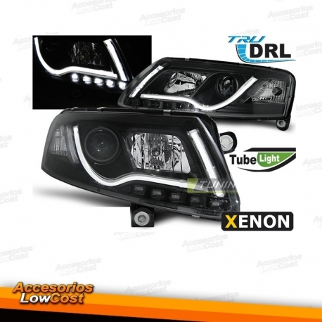 FAROS OJOS ANGEL AUDI A6 4B 5/01-4/04 CROMO-NEGRO