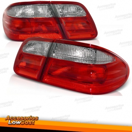 PILOTOS MERCEDES CLASE E W210 (95-99). COLOR ROJO-CROMO.