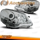 FAROIS COM LUZ DIURNA LED VW POLO 9N3,05-09. CROMADO