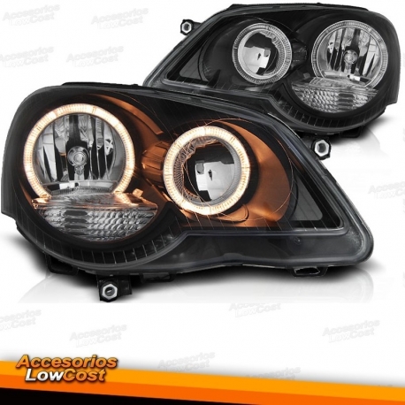 FAROIS ANGEL EYES / VW POLO / 05-09 FUNDO PRETO
