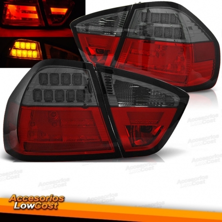 FAROLINS TRASEIROS CELIS LED / BMW E90 SEDAN / 05-08 VERMELHO ESCURECIDO