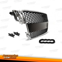 PARRILLA FRONTAL AUDI A5 07-11 CROMO NEGRO LOOK RS