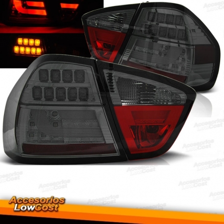 PILOTOS  E90, 05-08, SOLO LIMOUSINE,CRISTAL ROJO AHUMADO + LED INTERMITENTE+LED 