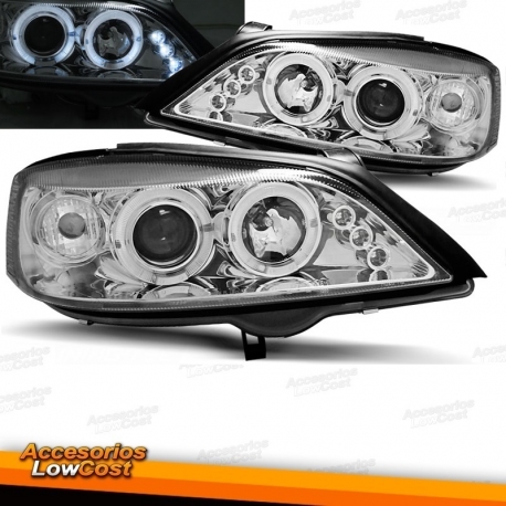 FAROIS ANGEL EYES / OPEL ASTRA / 97-04 FUNDO CROMADO