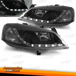 FAROS OPEL ASTRA G 94-97 LUZ DIURNA LED FONDO NEGRO