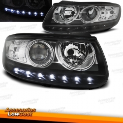 FAROIS COM LUZ DIURNA LED / HYUNDAI SANTA FE / 06-10 FUNDO PRETO