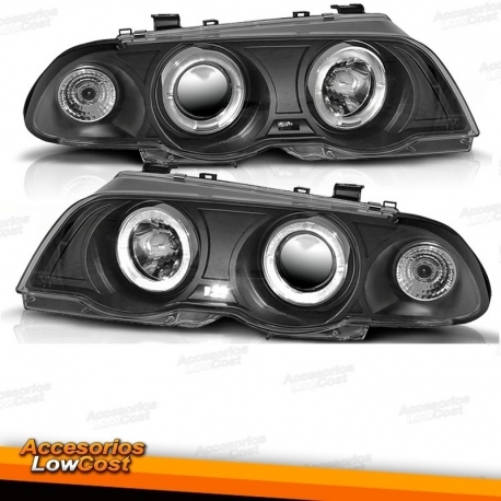 FAROIS ANGEL EYES / BMW E46 / 98-01 FUNDO PRETO